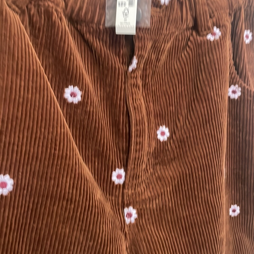NWT Madewell Daisy Embroidered Corduroy Pull-On Paperbag Shorts - Picture 5 of 9